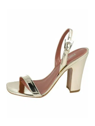 Pre-owned Paris Texas Calf Leather Sandals W/ Tags In Gold