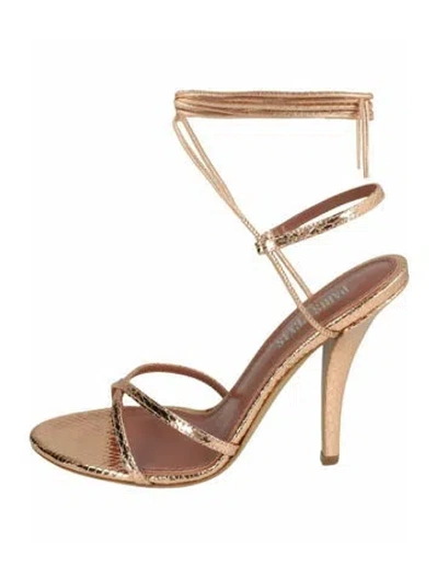 Pre-owned Paris Texas Calf Leather Sandals W/ Tags In Gold