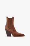 Paris Texas Canyon Brown Calf Suede Ankle Boots In Brown