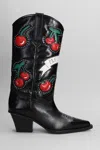 Paris Texas Cherry Blossom 60 Texan Boots In Black
