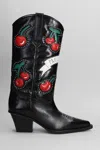 Paris Texas Cherry Blossom 60 Texan Boots In Black