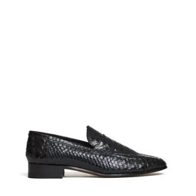 Paris Texas Chic Python-print Loafers With Chunky Heel In Black