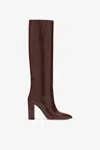 Paris Texas Chocolate Brown Croc-effect Leather Boots In Brown