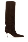 Paris Texas Chocolate Suede Bettina Boots In Brown