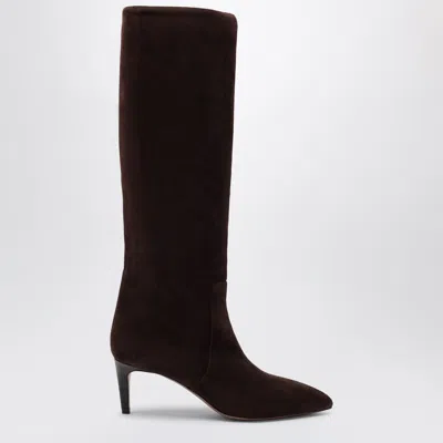 Paris Texas Chocolate Suede Pointed-toe Boots In Brown