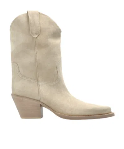 Paris Texas Chunky Heeled Ankle Boots In Neutral