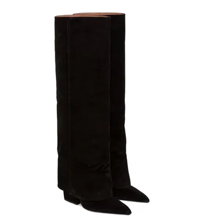 Paris Texas Chunky-heeled Knee-high Boots In Black