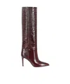 Paris Texas Fondant Brown Crocodile-effect 105mm Knee-high Boots In Multicolor
