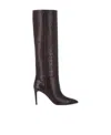 Paris Texas Crocodile-embossed 110mm Knee Boots In Black