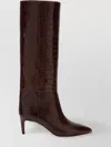 Paris Texas Cone Heel Crocodile Embossed Leather Boots