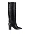 Paris Texas Black 80 Mock Croc Leather Boots In Black