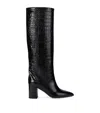 Paris Texas Black 80 Mock Croc Leather Boots In Black