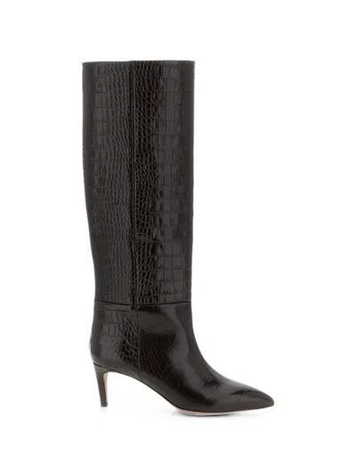 Paris Texas Croc-effect Leather Boots In Multi