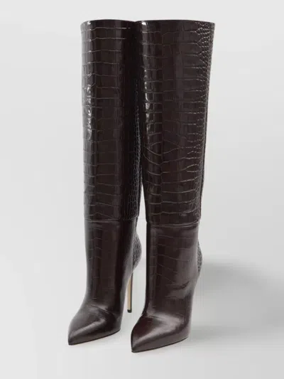 Paris Texas Croco Embossed Leather Knee-high Boots