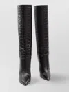 Paris Texas Croco Embossed Leather Knee-high Stiletto Boots