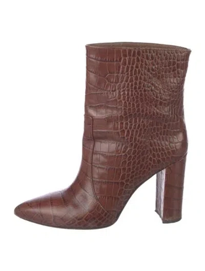 Pre-owned Paris Texas Crocodile Animal Print Boots In Brown