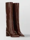 Paris Texas Crocodile Effect Knee-high Block Heel Boots