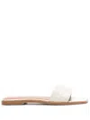 Paris Texas Crocodile-effect Leather Sandals In Neutrals