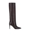 Paris Texas Crocodile-embossed 110mm Knee Boots In Black