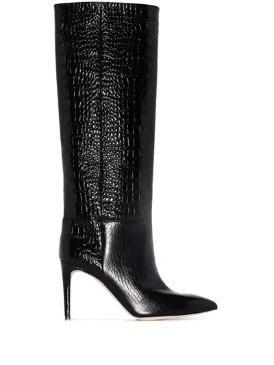 Paris Texas Crocodile Effect Boots In Animal Print
