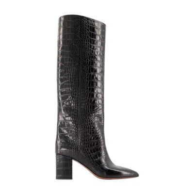 Paris Texas Crocodile-embossed Calfskin Boot In Black