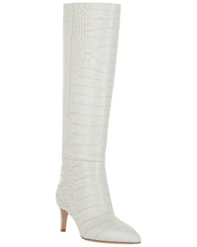 Paris Texas Croco-embossed Leather Knee-high Boot In White