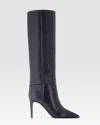 Paris Texas Croco-print Boot In Blue