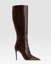 Paris Texas Croco-print Boot In Ebano