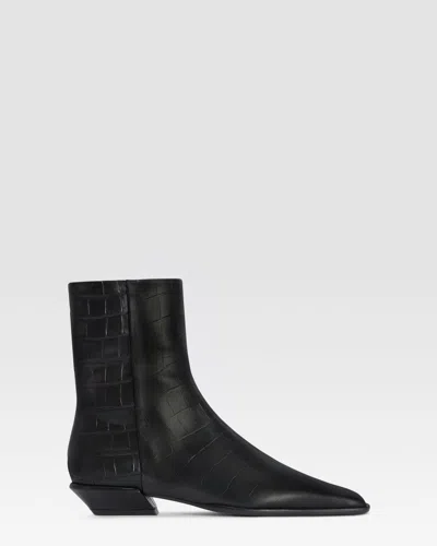 Paris Texas Bettina Croc-effect Ankle Boots In Black