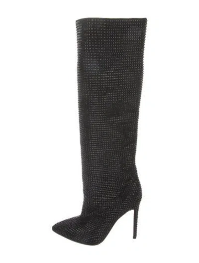 Pre-owned Paris Texas Crystal Boots In Black
