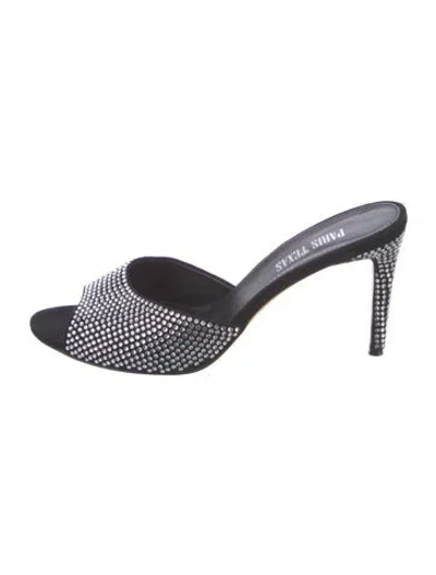 Pre-owned Paris Texas Crystal Crystal Embellishments Mules In Black