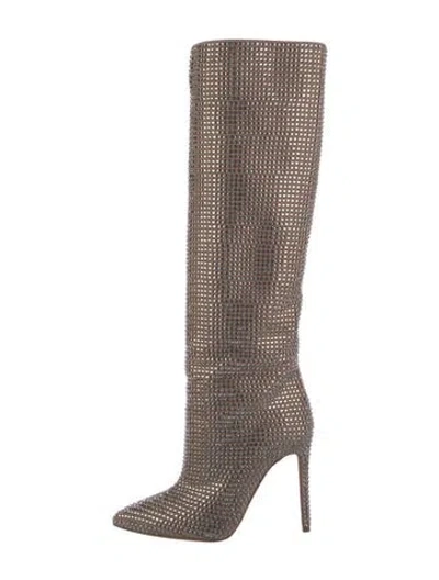 Pre-owned Paris Texas Crystal Crystal Embellishments Sock Boots In Neutral