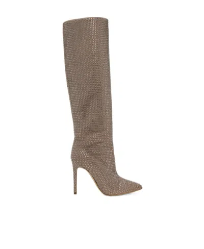 Paris Texas Crystal Decorative Boots In Brown