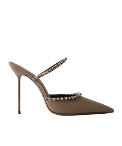 Paris Texas Lidia 105 Crystal-embellished Crepe Pumps In Brown