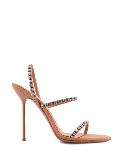 Paris Texas Crystal-embellished Stiletto-heel Sandals In Brown