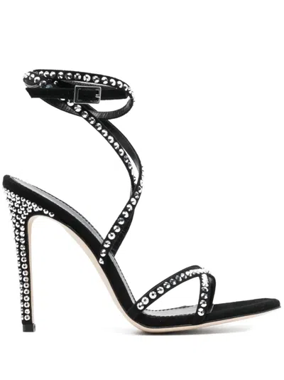 Paris Texas Crystal-embellished Strap-detail Sandals In Black
