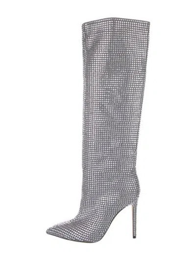 Pre-owned Paris Texas Crystal Patterned Boots In Gray