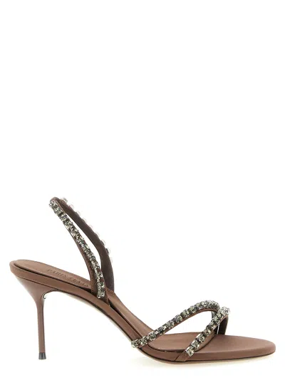 Paris Texas Crystal-embellished Slingback Heel In Taupe
