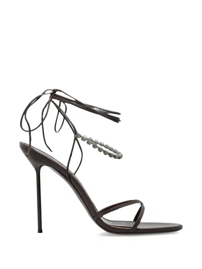 Paris Texas Crystal-embellished Tie-fastening Sandals In Brown
