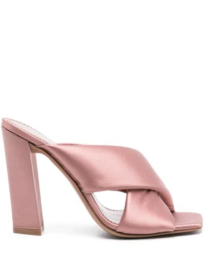 Paris Texas Dafne 110mm Satin Mules In Pink