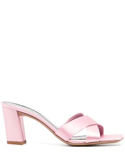 Paris Texas Dafne 80mm Satin Mules In Rosa