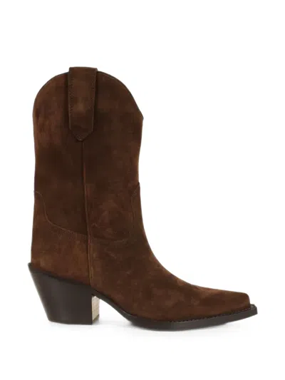 Paris Texas Dakota Suede Boots In Brown