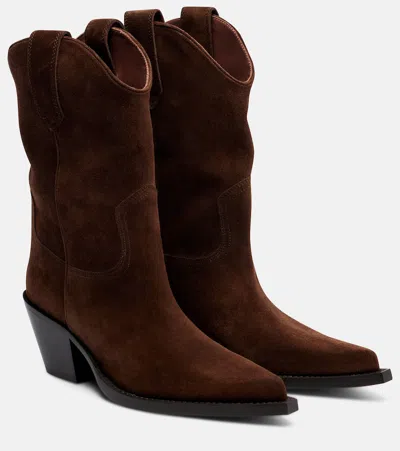 Paris Texas Dakota Suede Cowboy Boots In Brown