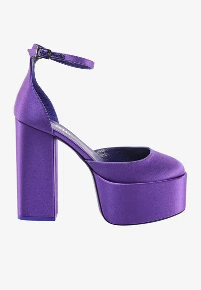 Paris Texas Dalilah 140 Satin Platform Pumps In Purple