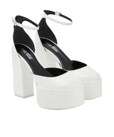 Paris Texas Dalilah Platform Leather Pumps In White