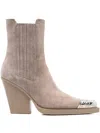 Paris Texas Ankle Boot With Embellished Toe Design In Nude