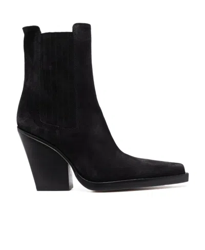 Paris Texas Dallas Suede Ankle Boots In Black