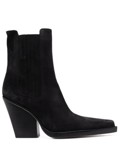 Paris Texas Dallas Suede Ankle Boots In Black