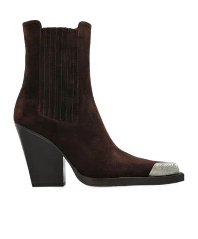Paris Texas Dallas Embellished Toe Boots In Brown