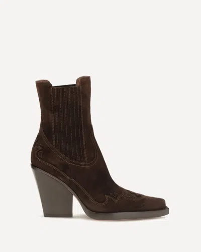 Paris Texas Dallas Embroidered Ankle Boots In Brown